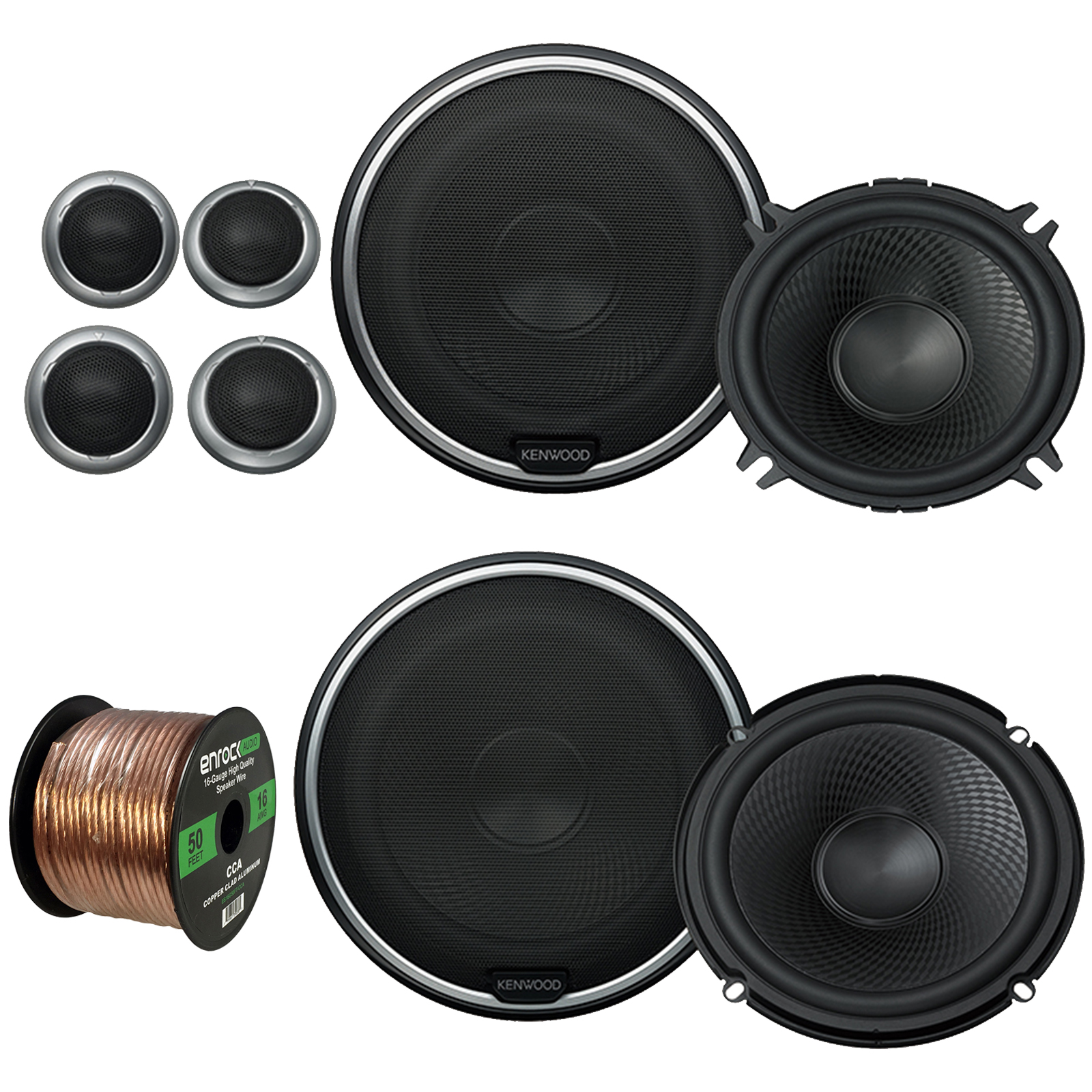 Kenwood 5.25" 240 Watts Max Power Car Audio Component Speaker System