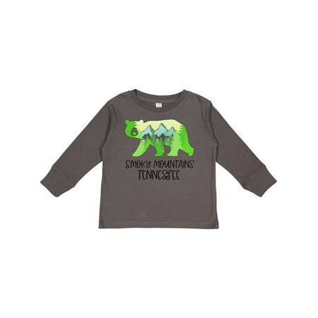 

Inktastic Smoky Mountains Tennessee- Mountains and Bear Shape Gift Toddler Boy or Toddler Girl Long Sleeve T-Shirt