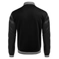 thumbnail image 3 of COOFANDY Mens Fashion Varsity Jackets Leather Sleeve Slim Fit College Baseball Letterman Bomber Coat Black M, 3 of 4