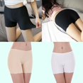 thumbnail image 2 of Minnieouse Ropa interior sin costuras de seda helada para mujer, pantalones elásticos de seguridad, pantalones cortos antiexposición Ropa interior negro Minnieouse FS7795-01, 2 of 6