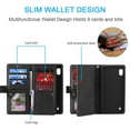 thumbnail image 3 of Dteck Wallet Case For Samsung Galaxy A10 A105, Matte PU Leather Case Built-in 9 Card Slots Zipper Purse Flip Cover With Hand Strap, Black, 3 of 8