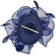thumbnail image 3 of KAIYANG Diadema con flores de organza y purpurina, accesorio para el cabello con plumas, pinza para el cabello para mascarada (azul), 3 of 4
