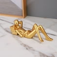 thumbnail image 6 of Gold Reading Woman Figurine Elegant Bookshelf Resin Reading Lady Sculpture for Home Office Desk and Living Room Decoration, 6 of 11