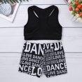 thumbnail image 4 of TiaoBug Kids Girls Basic 2 Piece Active Outfit Racer Back Crop Top and Shorts Set for Gymnastics Dancing Workout Black S, 4 of 7