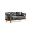 thumbnail image 3 of Vanessa Tufted Upholstery Loveseat finished with Velvet Fabric in Gray, 3 of 6