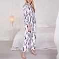 thumbnail image 3 of Hirioo Lavender Flowers for Women's Pajama Sets 2 Piece Pjs Women's Long-Sleeved Pajama Set Button Down Sleepwear,S-XXL-Medium, 3 of 7