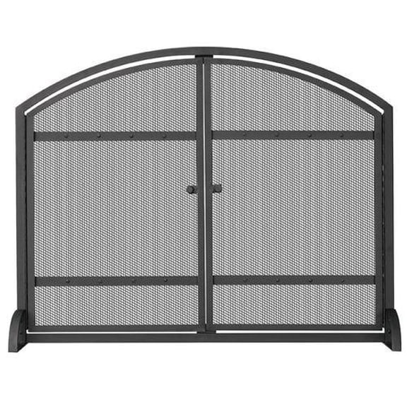 Uniflame S-1066 Single Panel Black Screen with Doors And Rivets