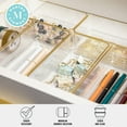 thumbnail image 4 of Martha Stewart Kerry 6 Pack Plastic Stackable Office Desk Drawer Organizers with Gold Trim, 6" x 3", 4 of 10