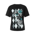 thumbnail image 1 of Diconna Femmes Été Décontracté Gothique Tops Manches Courtes Col Rond Vintage Imprimé en Vrac T-shirt, 1 of 9