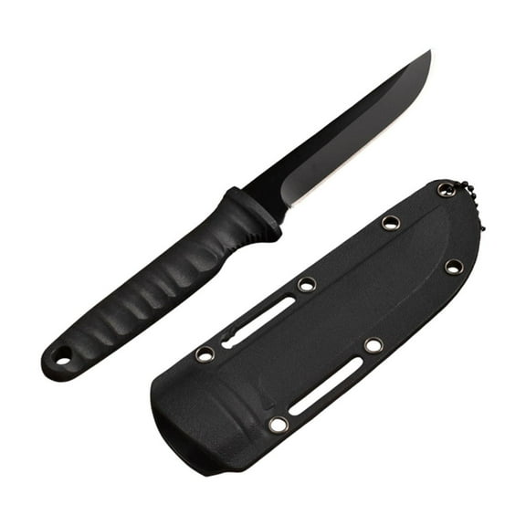 Fixed Blade Hunting Knife with Sheath, 8-inch Survival Knives for Men Tactical Bowie Knife with Non-Slip Handle for Bushcraft, Outdoor Camping (Black)