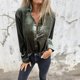 thumbnail image 4 of HongQid Women's Velvet Fall Outfits Dressy Casual Button Down Long Bell Sleeve Holiday Tops Shirts Trendy 80s Outfits, 4 of 4