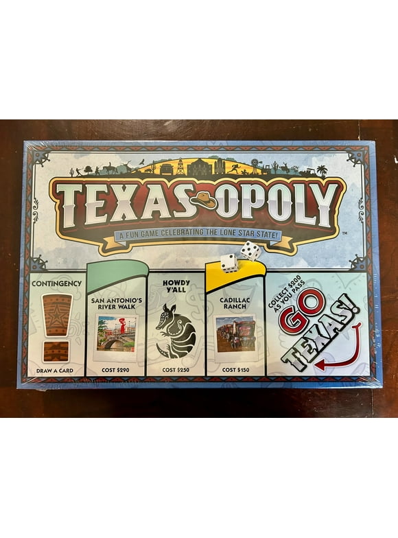 Late for the Sky Texas-Opoly Strategy Board Game, for Children Ages 8+