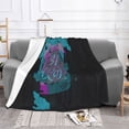 thumbnail image 2 of XMXT Throw Blanket, Brave Slogan Two Color Pattern Machine Washable Blankets for Sofa, 60 x 50 inches Black, 2 of 9