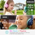 thumbnail image 4 of MEE audio KidJamz KJ45BT Children's Safe Listening Bluetooth Wireless Headphones with Volume Limiter & Microphone, Adjustable On-Ear Kids Headset for Online Learning/School/Travel/Tablet, Pink/Magenta, 4 of 5