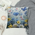 thumbnail image 2 of Nawypu  Blue Yellow Flowers Throw Pillow Cover Set of  Poppy Floral Square Decorative Cushion Covers  Rustic Wildfloral Pillowcase for Couch Sofa Bedroom Car, 2 of 5