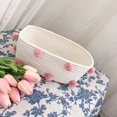 thumbnail image 1 of Cesta de almacenamiento de punto de algodón, cesta de almacenamiento de tela con bolas de lana, cesta de almacenamiento para llaves de escritorio de sala de estar, 1 of 6