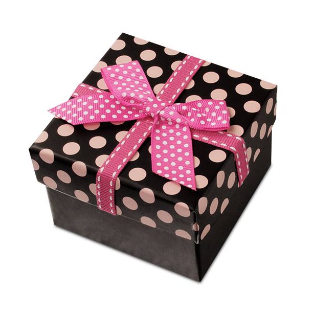 Pink Polka Dot Box With Ribbon 3 12 X 3 12 X 2 14 Quantity 24 By Paper Mart Walmart 0752