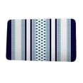 thumbnail image 1 of Upscale Getaway Comb Dot Navy Blue Stripe Print Bath Mat, 1 of 5