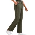 thumbnail image 2 of Wide Leg Sweatpants Womens Cargo Pants Baggy Lounge Drawstring Cotton Sweat Pants with Pockets, 2 of 9