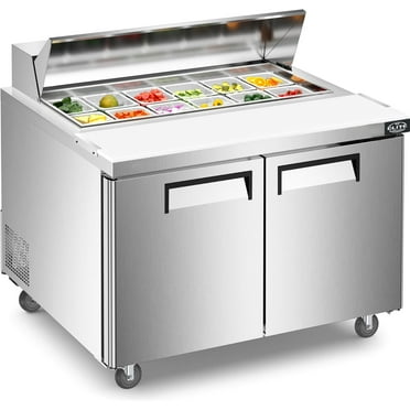 NSF 36 in. Mega Top Prep Table Refrigerator, 9.7 Cu. Ft.2-Door Stainless Steel Refrigerator