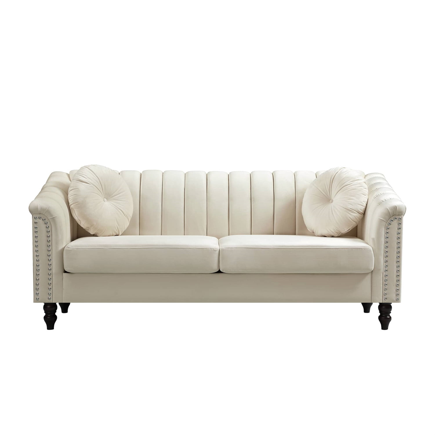 Hommoo Sofa Set, Microfiber 2-Piece Couch Living Room Sofa Set,Suitable for Home, White
