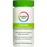 Calcium with Magnesium and Vitamin D3 | 180 Tablets | by Rainbow Light