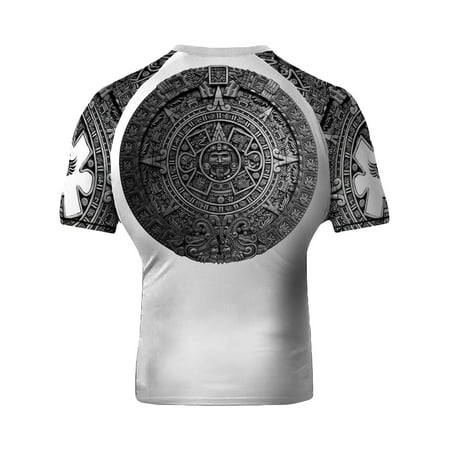 

Raven Fightwear Men s Aztec Ranked Jiu Jitsu BJJ Rash Guard Short Sleeve MMA White