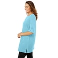 thumbnail image 3 of Woman Within Plus Size Perfect Roll-Tab-Sleeve Notch-Neck Tunic, 3 of 3