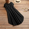 thumbnail image 3 of ZANZEA Dresses for Womens Short Sleeve O-Neck Pocket Solid Color Casual Dress, 3 of 3