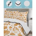 thumbnail image 3 of Twin XL Quilt Bedding Set, Thanksgiving Reversible Summer Quilt 3 Pieces, Fall Orange Pumpkin Cones Maple Branches Lightweight Bedspreads Coverlets with 2 Pillow Shams for All Seasons, 3 of 5