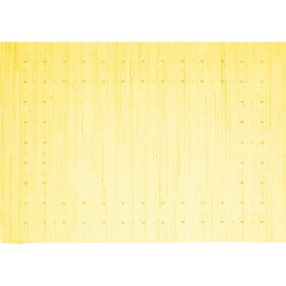 Ahgly Company Machine Washable Indoor Rectangle Solid Yellow Modern Area Rugs, 8' x 10'