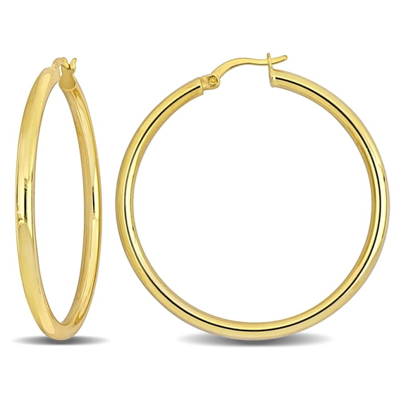 Everly Women's 45mm Yellow Plated Sterling Silver Hoop Earrings