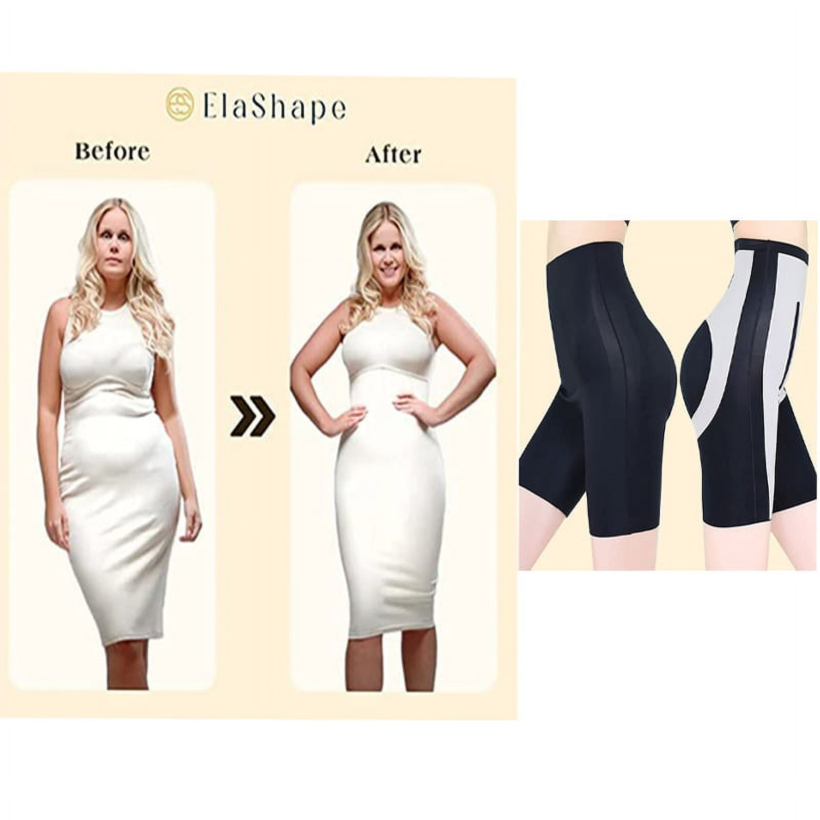 Elashape - High Waisted Tummy Control Pants, Elashape Tummy Control Pants,  Fiber Restoration Shaper (Skin,L)
