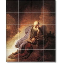 Ceramic Tile Mural-Rembrandt Religious 15. 17" w x 21.25" h using (20) 4.25 x 4.25 ceramic tiles