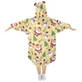 thumbnail image 2 of Dailycode Wearable Blanket Hoodie Oversized Sherpa Flannel Blankets with Pocket for 3-14 Year Old Cute Santa Claus Snowman Tree, 2 of 7