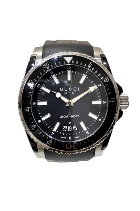 Pre-Owned Gucci GUCCI watch, total weight 138.6g, stainless steel, rubber strap, quartz...