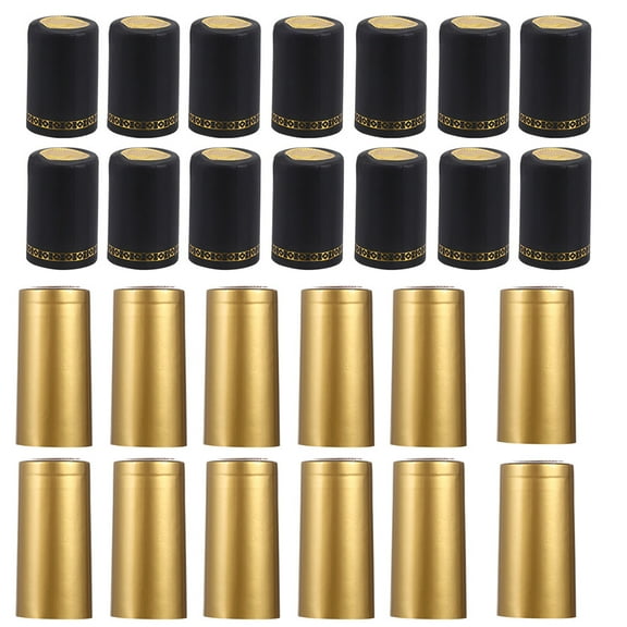 Mutmorningal 100pcs Assorted Color Heat Shrink Capsules for Wine Bottles, Heat Shrinkable Caps Set