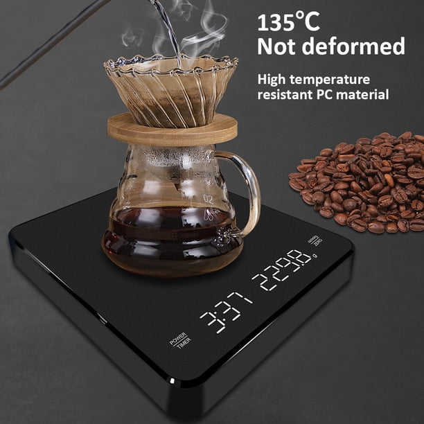 Báscula De Café Por Goteo Inteligente 3 Kg / 0.1 G Timing Usb Balanzas De Cocina Electrónicas Para El Hogar