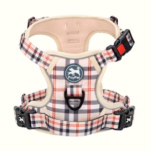 PoyPet No-Pull Dog Harness, Checkered Beige XL