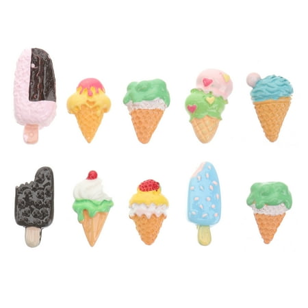 

Hemoton 10pcs Dessert Ice Cream Shape DIY Decors Kitchen Decorations