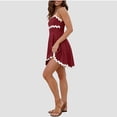 thumbnail image 2 of Felirenzacia Women's Mid Wide Strap A Line Cinched Waist Dress, 2026 Spring Summer Fashion Short Dress, Red,XL, 2 of 5