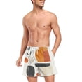 thumbnail image 3 of FORMRS Mens Swim Trunks Mesh Liner Quick Dry Casual Beach Board Shorts with Pockets, Sizes S-2XL, White Abstract Shapes, 3 of 9