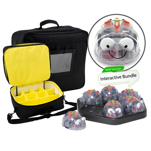 TTS 6pcs Blue-Bot Coding Toy Robot with Hive Storage Bag and FREE Docking Station, STEM Educational Programmable Floor Robot Class Bundle Set
