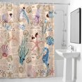thumbnail image 4 of Seahorse Starfish Squid Seaweed Fabric Shower Curtain Marine Life Washable Shower Curtains for Bathroom, Waterproof Bath Curtain with Hooks Home Decor 36x72in, 4 of 8