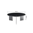 thumbnail image 6 of GZXS 35.43" Round Wood Coffee Table with Metal Frame, Modern Black Center Cocktail Table for Living Room, Easy Assembly, 6 of 8