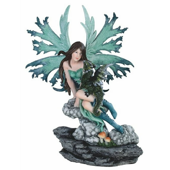 FC Design 12.5"H Green Fairy with little Dragon Statue Fantasy Decoration Figurine