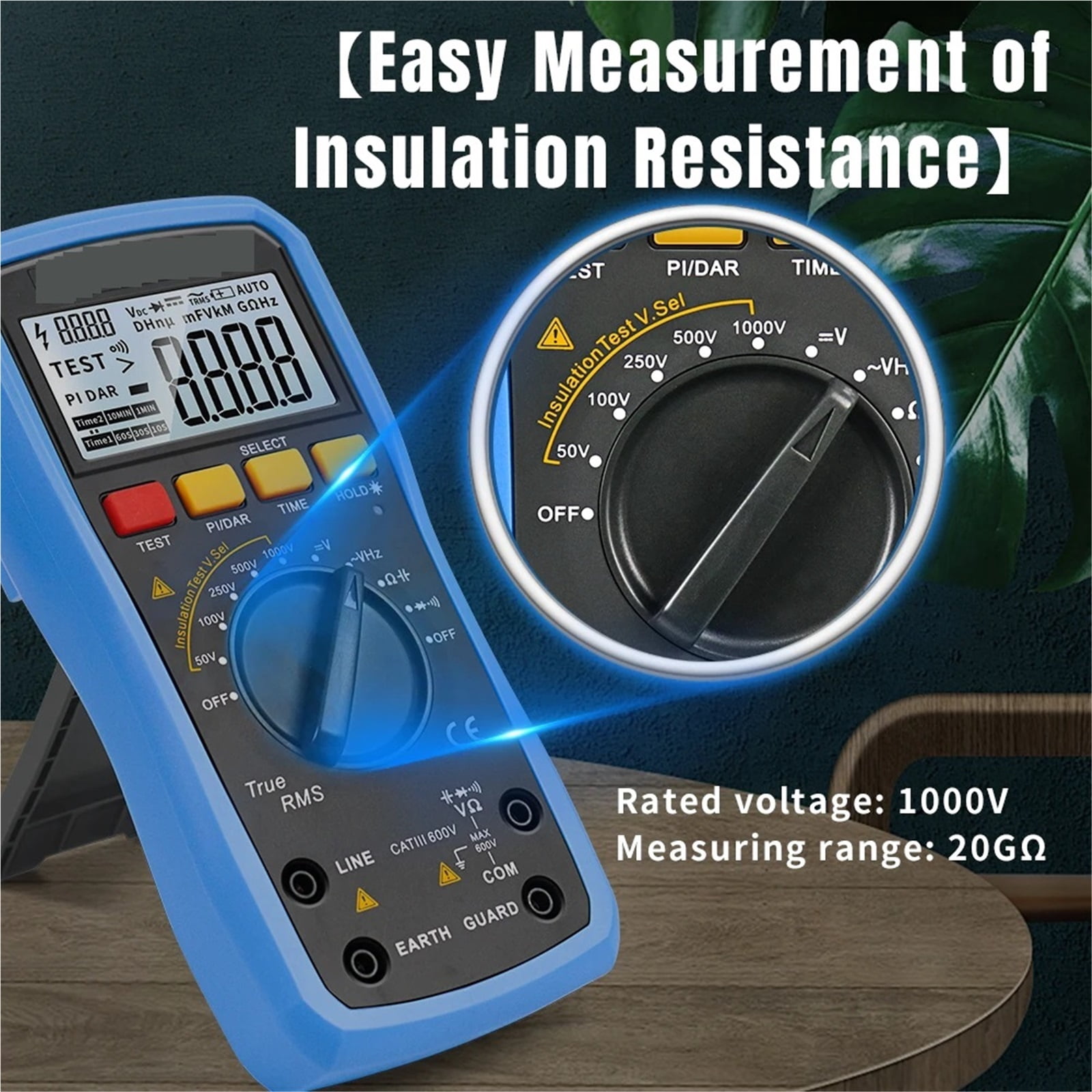 2-in-1 Digital Multimeter Insulation Resistance Tester 1000V Megohmmeter Voltmeter AC/DC Voltage Resistor Meter ,Battery Test