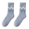 thumbnail image 2 of MSJUHEG Fuzzy Socks for Women,Slipper Socks for Women,Fluffy Socks,Bearpaw Socks,Cloud Socks,Winter Socks Mid Tube Socks Coral Thickened Warm Stockings Blue One Size, 2 of 3