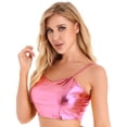 thumbnail image 3 of YiZYiF Womens Casual Patent Leather Crop Top Glossy Tank Tops Vest Clubwear, 3 of 6