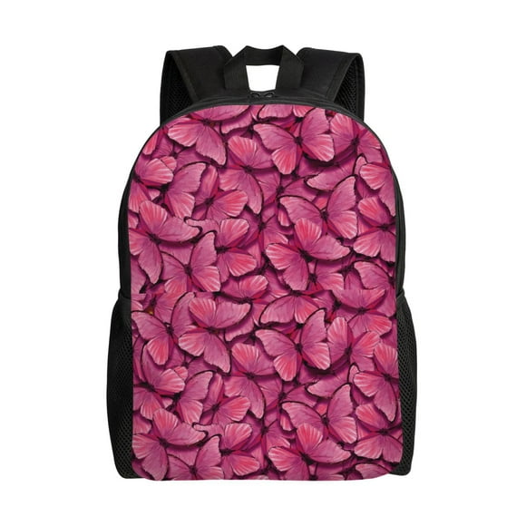 Balery Pink Butterfly Mochila - Mochila Estilosa y Duradera para Laptop de 15 Pulgadas con Tela Oxford Impermeable